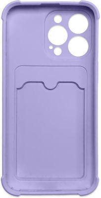 Hurtel Card Armor Silicone Back Cover Durable Purple (iPhone 13 Pro)