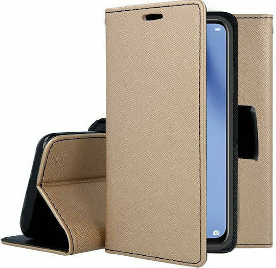 Fancy Wallet Δερματίνης Χρυσό (Huawei P40 Lite)