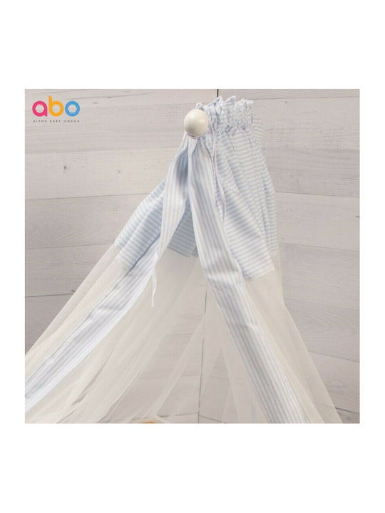 abo Mosquito Net Crib Tulle M.8081.500 with Support Base Light Blue 510x180cm