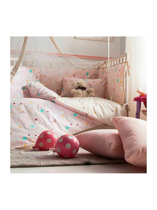 Vesta Home Κουνουπιέρα Κούνιας Cat από Τούλι Ροζ 490x180εκ.