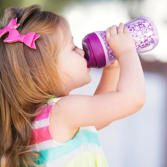 Chicco Παιδικό Ποτηράκι Active από Πλαστικό Ροζ Πουά 266ml για 14m+
