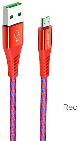 Borofone BU13 Craft Braided USB 2.0 to micro USB Cable Κόκκινο 1.2m