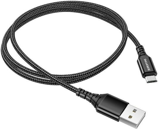 Borofone BX54 Braided USB 2.0 to micro USB Cable Μαύρο 1m