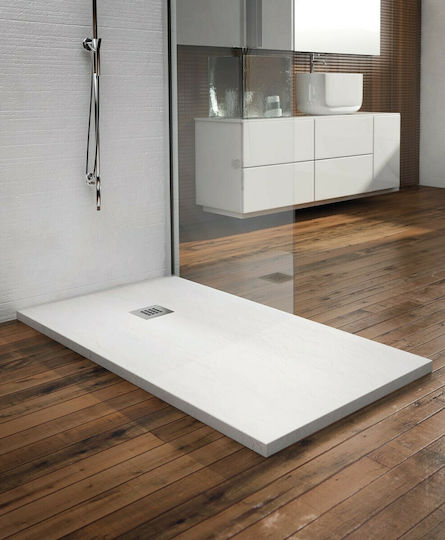 Tema Τετράγωνη Ντουζιέρα Τεχνητής Πέτρας 80x80cm Μπεζ
