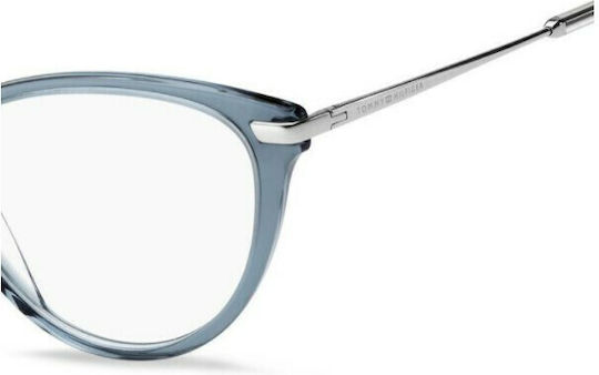 Tommy Hilfiger Weiblich Brillenrahmen Katzenauge Blau 105655PJP5-316