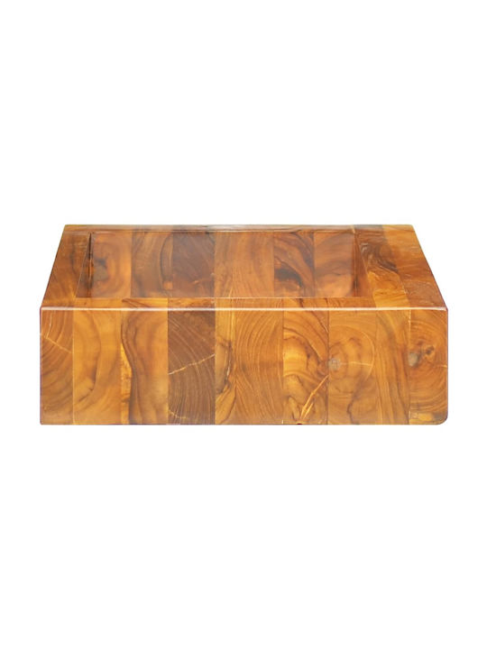 vidaXL Επικαθήμενος Νιπτήρας Ξύλινος 50x35x10cm Teak