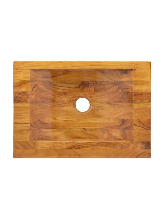 vidaXL Επικαθήμενος Νιπτήρας Ξύλινος 50x35x10cm Teak