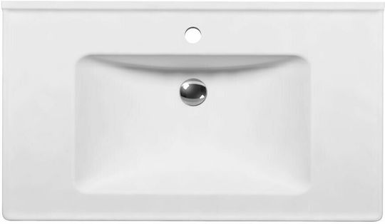 Serel Slim Montat pe perete Suspendat Chiuvetă Porțelan 80x46x16.5cm Alb