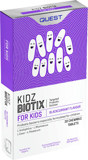 Quest KidzBiotix Συμπλήρωμα με Προβιοτικά για Παιδιά 30 μασώμενες ταμπλέτες Blackcurrant