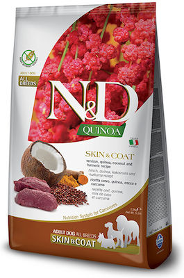 Farmina N&D Quinoa Skin & Coat 0.8kg Dry Food Grain Free for Adult Dogs with Deer