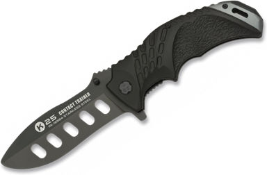 K25 Pocket Knife Educational Black in Sheath