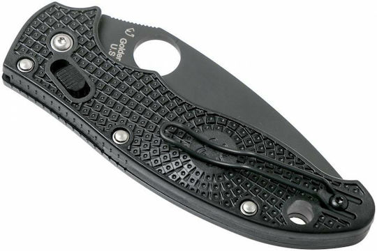 Spyderco Manix 2 Taschenmesser mit Verriegelungsmechanismus Schwarz in Scheide