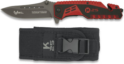 K25 Attraction 2 FOS Knife Red with Blade made of Stainless Steel in Sheath