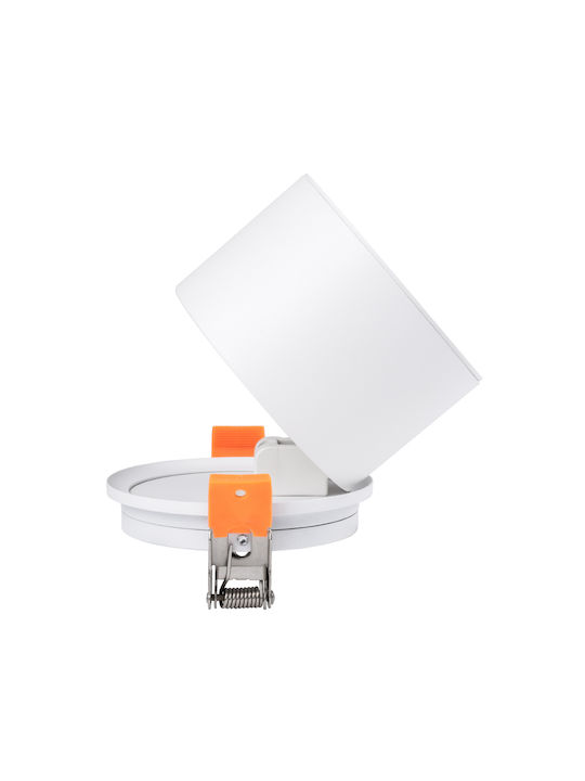 GloboStar Omega Rund Metallisch Einbau Spot mit integriertem LED und Natürliches Weißes Licht Weiß 10x10cm. 1Stück