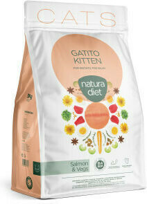 Dingonatura Natura Diet Kitten Dry Food for Juvenile Cats with Salmon / Vegetables 1.5kg