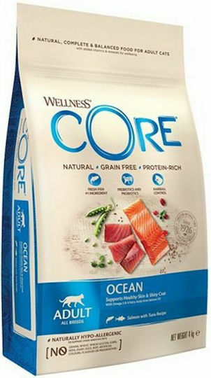 Wellness Core Ocean Ξηρά Τροφή χωρίς Σιτηρά για Ενήλικες Στειρωμένες Γάτες με Σολομό / Τόνο 0.3kg