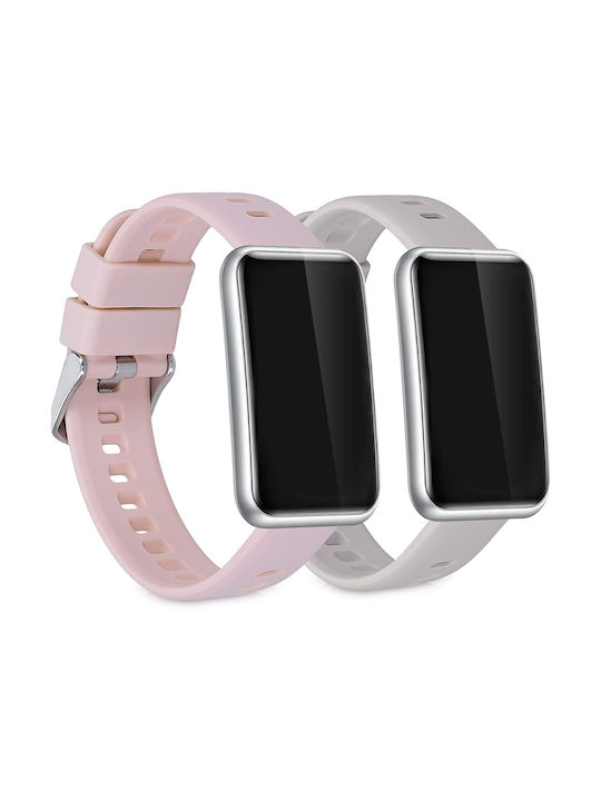 KWmobile 2-Pack Λουράκι Σιλικόνης Grey / Pink (Huawei Watch Fit mini)
