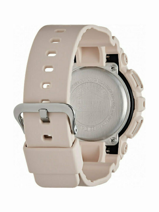 Casio G-Shock Γυναικείο Ρολόι 45.9mm Χρονογράφος Μπαταρίας με Μπεζ Καουτσούκ Λουράκι
