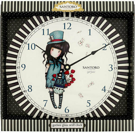 Santoro Kids Glass Wall Clock The Hatter Santoro 30cm