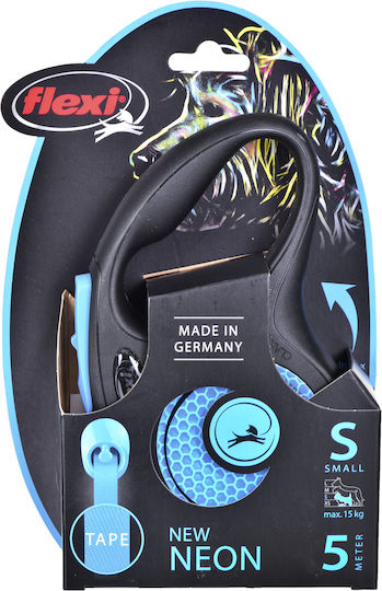 Flexi Foldable Dog Leash Lead Strap New Neon In Blue Colour 5m Up To 15kg