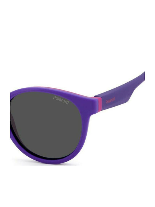 Polaroid Στρογγυλά Παιδικά Γυαλιά Ηλίου με Polarized Φακό Μωβ