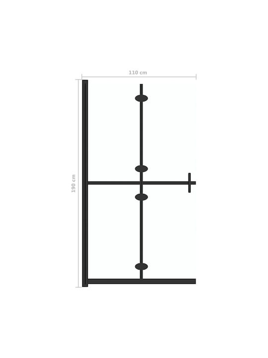 vidaXL Divider de verandă Duș cu Pliabil Ușă 110x190cm Sticlă transparentă