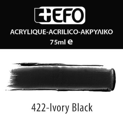 +Efo Acrylic Acrylic Paint Set in Black color 422 Black 75ml 1pcs 388422