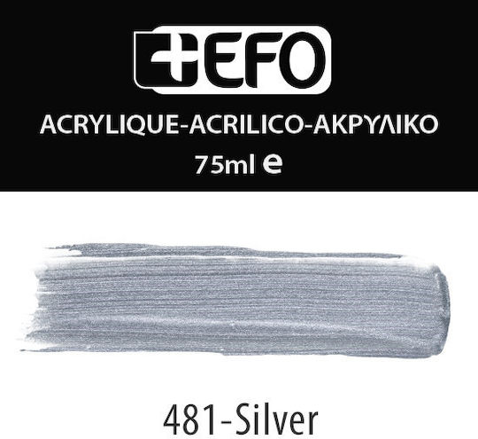 +Efo Acrylic Set Culori Acrilice Pictură în culoarea Argintiu 481 Argintiu 75ml 1buc 388481