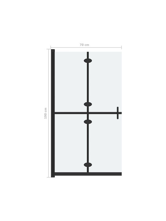 vidaXL Shower Screen for Shower with Foldable Door 70x190cm Fabric