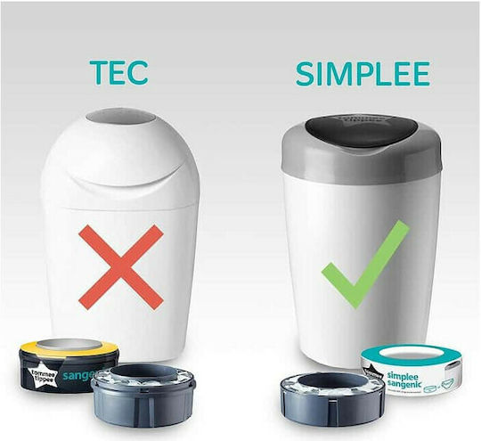 Tommee Tippee Twist Click Waste Bin for Diapers White 5 Pieces