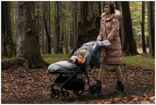 Sensillo Olaf Stroller Footmuff Waterproof Graphite with Fleece Lining 100x45cm