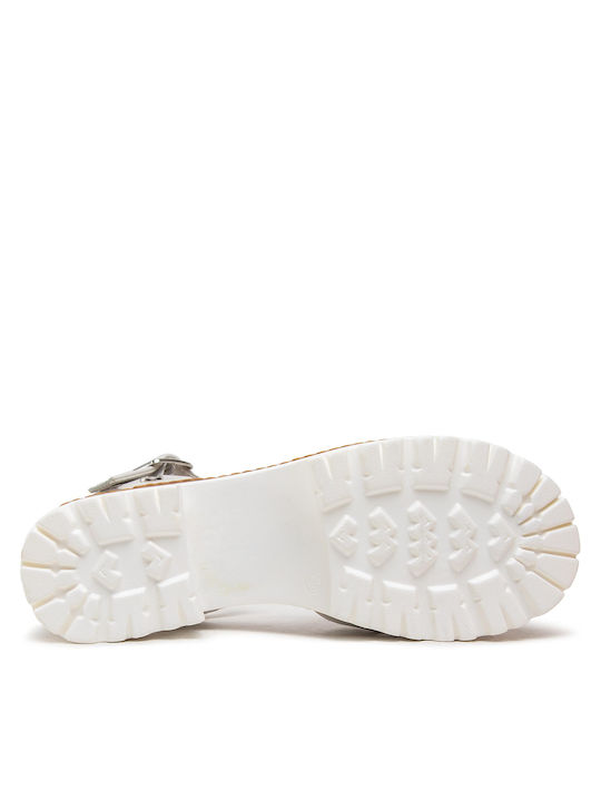 Damen Sandalen mit Chunky mittlerem Absatz in Weiß Farbe