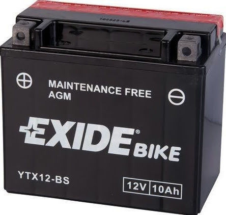 Exide AGM Baterie Motocicleta YTX12-BS 150A cu Capacitatea 10Ah YTX12-BS