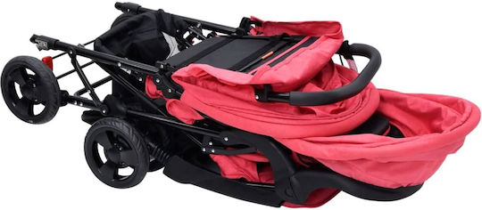 vidaXL Verstellbar Doppelter Kinderwagen Geeignet für Neugeborene Rot