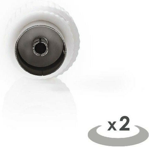 Valueline Βύσμα Coaxial female 2τμχ Λευκό (VLSP40923W)