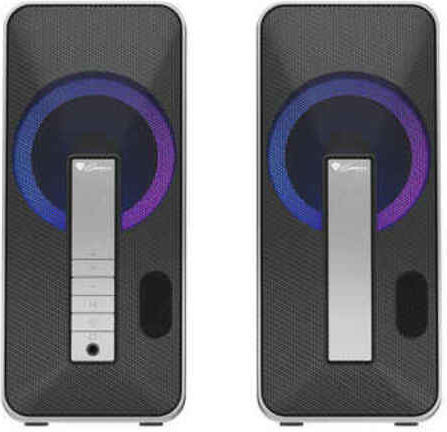 Genesis HELIUM 100BT RGB Ασύρματα Ηχεία Υπολογιστή 2.0 με RGB Φωτισμό και Bluetooth Ισχύος 10W σε Μαύρο Χρώμα