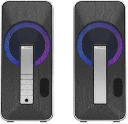 Genesis HELIUM 100BT RGB Ασύρματα Ηχεία Υπολογιστή 2.0 με RGB Φωτισμό και Bluetooth Ισχύος 10W σε Μαύρο Χρώμα