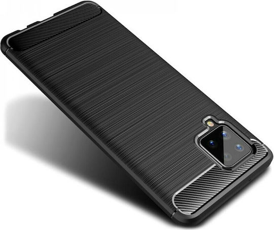 Carbon Umschlag Rückseite Silikon Schwarz (Galaxy A42)
