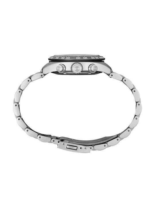 Seiko Prospex Speedtimer Ανδρικό Ρολόι 39mm Χρονογράφος Solar με Μαύρο Μεταλλικό Μπρασελέ