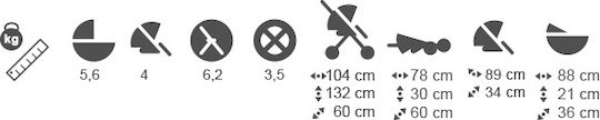 Adamex Encore 2 in 1 Ρυθμιζόμενο Καρότσι 2 σε 1 Kατάλληλο για Nεογέννητο Navy Μπλε 9.7kg
