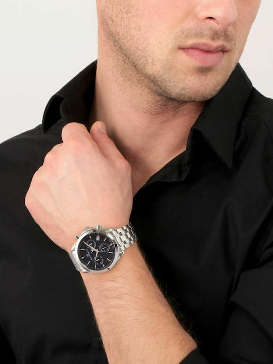 Philip Watch Blaze Men's Watch 41mm Chronograph Battery with Silver Metal Bracelet