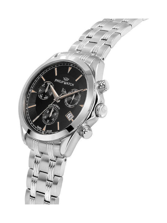 Philip Watch Blaze Men's Watch 41mm Chronograph Battery with Silver Metal Bracelet