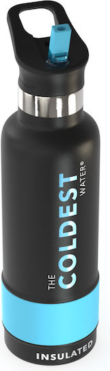 Proteas Filter Sticlă Termos Oțel inoxidabil 621ml Negru cu Pai