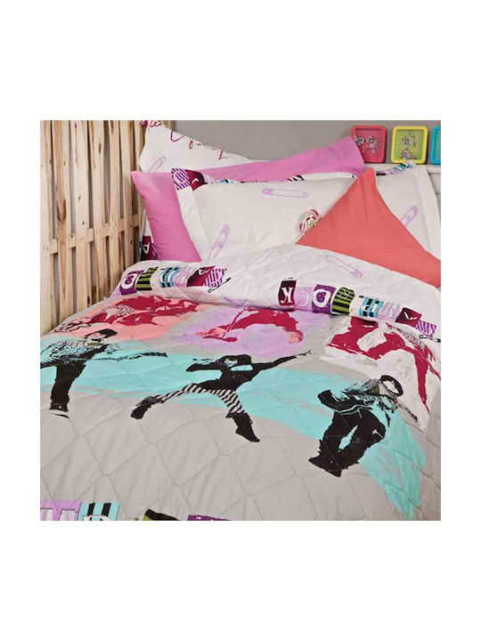 Palamaiki Set Kids Semi Double Quilt with Pillowcase Camp Rock Disney Multicolour 170x250cm