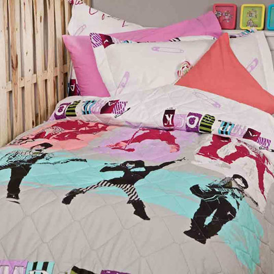 Palamaiki Set Kids Semi Double Quilt with Pillowcase Camp Rock Disney Multicolour 170x250cm