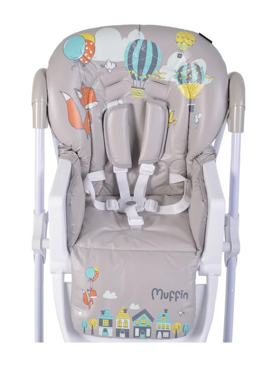 Cangaroo Muffin Klappbarer Baby Hochstuhl mit Höhenverstellbar Grau