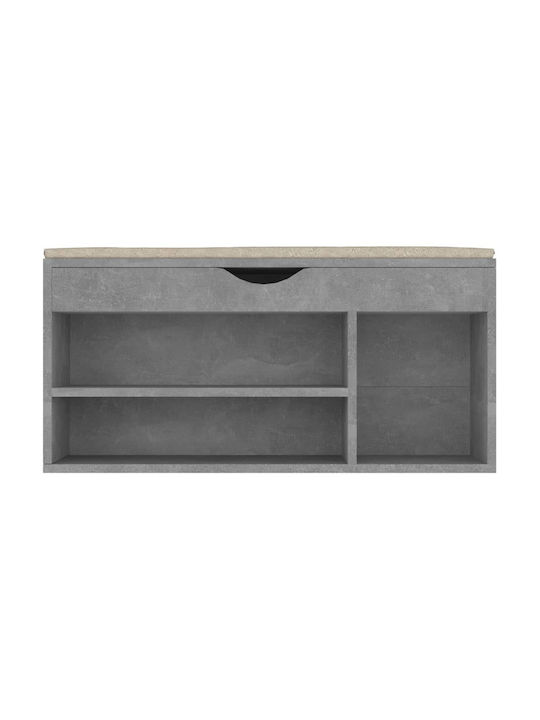 Wooden Shoe Organizer with 2 Shelves Grey 104x30x49cm