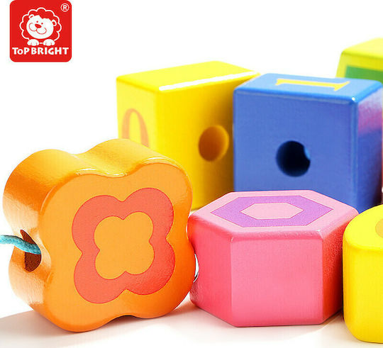 Top Bright Παιχνίδι με Κορδόνια Lacing Blocks από Ξύλο για 18+ Μηνών