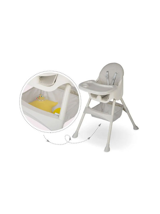Ricokids Milo Καρεκλάκι Φαγητού 3 in 1 με Ρυθμιζόμενο Ύψος Γκρι