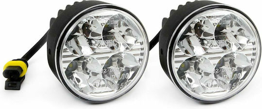 AMiO DRL 510L Στρογγυλό Φώτα Ημέρας Αυτοκινήτου LED Universal 12 / 24V 16W 2τμχ